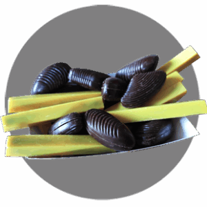 Photo de nos moules-frites en chocolat